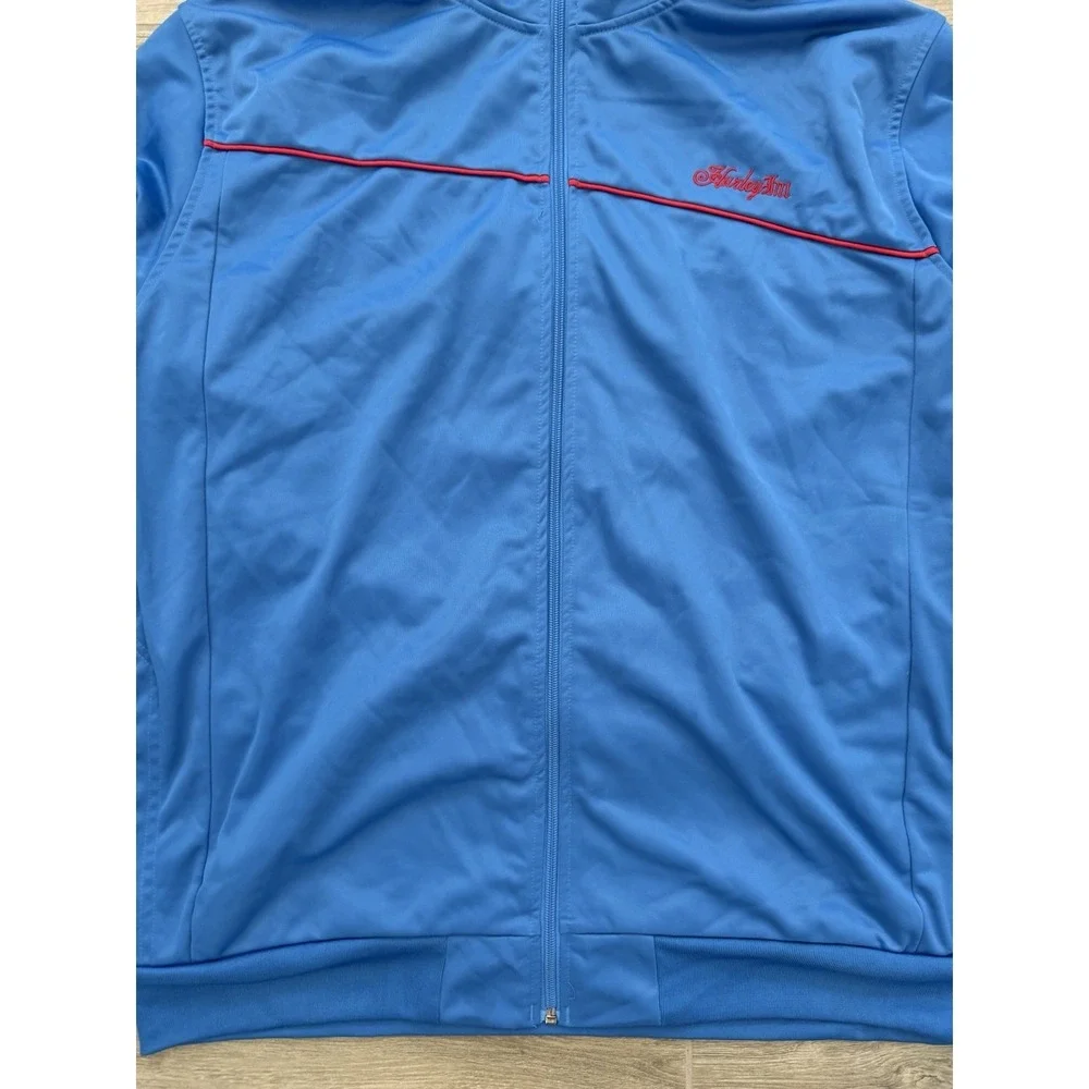 Hurley Royal Blue Zip Up Track Jacket With Red Trim Size Large *Read Description